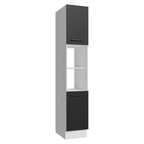 Paneleiro 40 cm 2 Portas e 2 Nichos Branco/Preto Agata Madesa