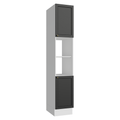 Paneleiro 40 cm 2 Portas e 2 Nichos Branco/Preto Vik Madesa