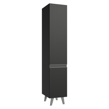 Paneleiro 40 cm 2 Portas Com Pés Preto Nice Madesa
