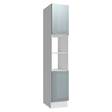 Paneleiro 40 cm 2 Portas e 2 Nichos Branco/Cinza Lux Madesa
