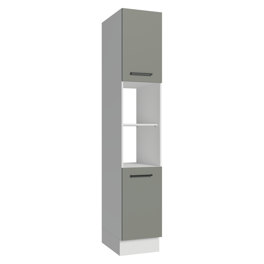 Paneleiro 40 cm 2 Portas e 2 Nichos Branco/Cinza Agata Madesa