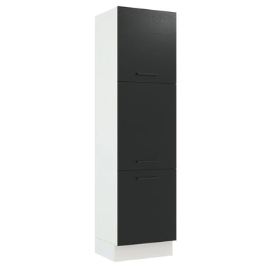 Paneleiro Madesa Agata 60 cm 3 Portas Branco/Preto