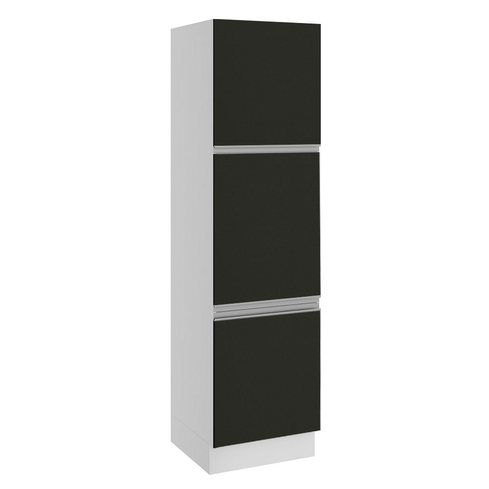 Paneleiro Madesa Glamy 60 cm 3 Portas Branco/Preto