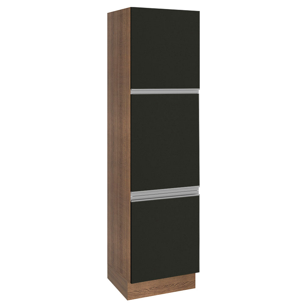 Paneleiro Madesa Glamy 60 cm 3 Portas Rustic/Preto