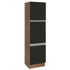 Paneleiro Madesa Glamy 60 cm 3 Portas Rustic/Preto
