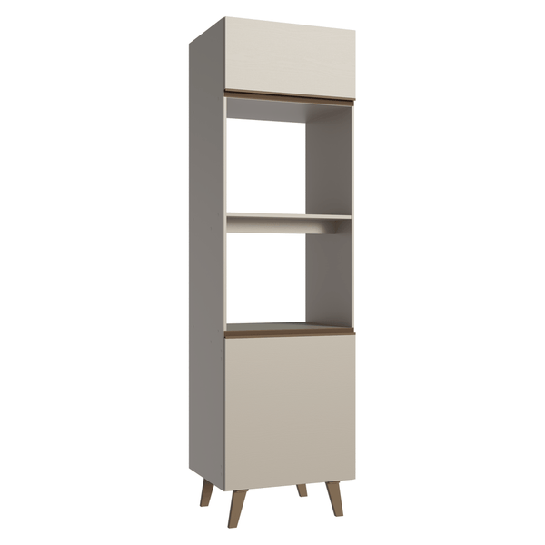 Torre Quente 60 cm 2 Portas 2 Nichos Com Pés Crema Nice Madesa