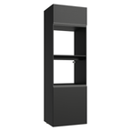 Torre Quente 60 cm 2 Portas 2 Nichos Suspenso Preto Nice Madesa