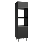 Torre Quente 60 cm 2 Portas 2 Nichos Com Pés Preto Nice Madesa