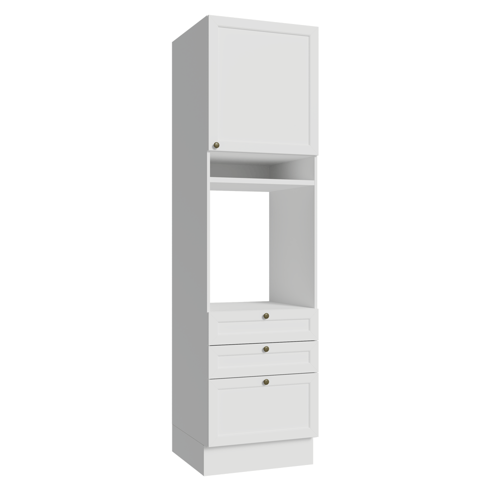 Torre Quente 60 cm 1 Porta 3 Gavetas Branco Vik Madesa