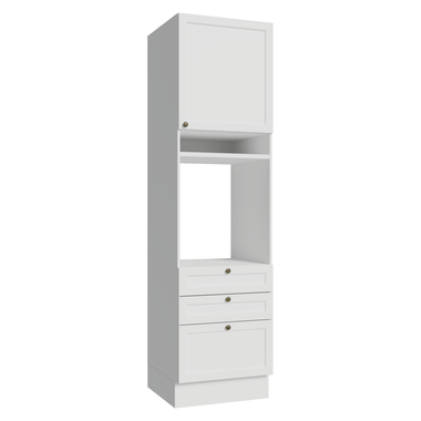 Torre Quente 60 cm 1 Porta 3 Gavetas Branco Vik Madesa