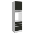 Torre Quente Madesa Glamy 60 cm 1 Porta 3 Gavetas Branco/Preto