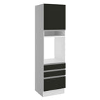 Torre Quente Madesa Glamy 60 cm 1 Porta 3 Gavetas Branco/Preto