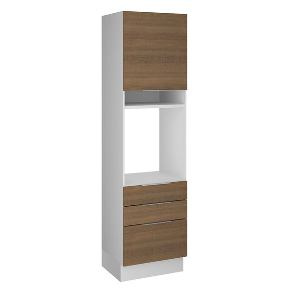 Torre Quente Madesa Stella 60 cm 1 Porta 3 Gavetas Branco/Rustic