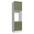 Torre Quente 60 cm 1 Porta 3 Gavetas Branco/Verde Vik Madesa