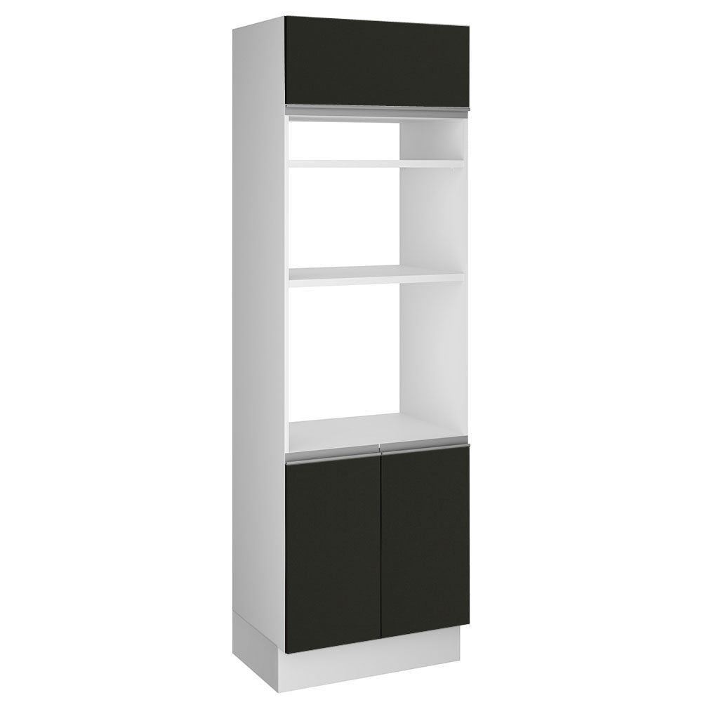 Torre Quente Madesa Glamy 70 cm 3 Portas Branco/Preto