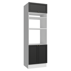 Torre Quente 70 cm 3 Portas Branco/Preto Vik Madesa