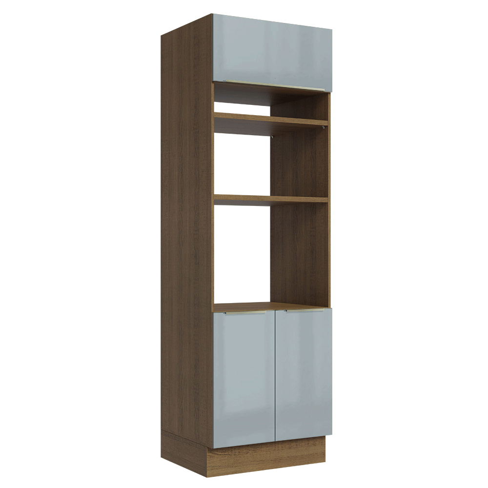 Torre Quente 70 cm 3 Portas Rustic/Cinza Lux Madesa