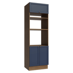 Torre Quente 70 cm 3 Portas Rustic/Azul Vik Madesa