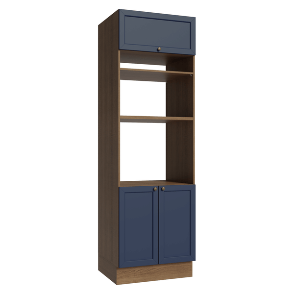 Torre Quente 70 cm 3 Portas Rustic/Azul Vik Madesa