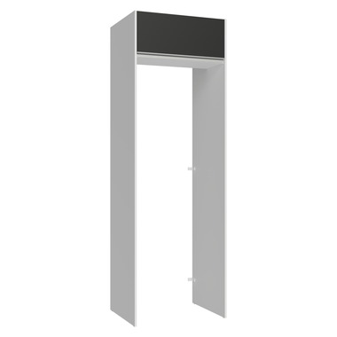 Porta-Geladeira 73 cm 1 Porta Basculante Branco/Preto Glamy Madesa