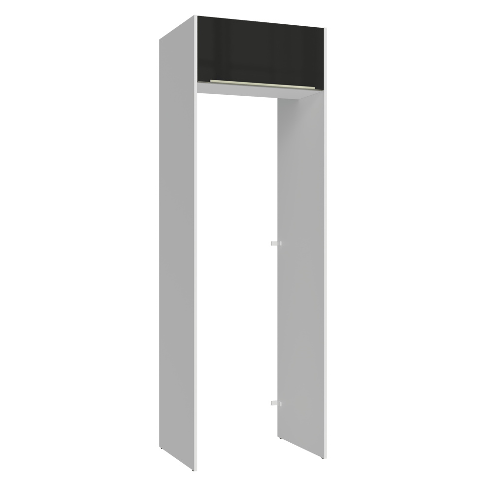 Porta-Geladeira 73 cm 1 Porta Basculante Branco/Preto Lux Madesa