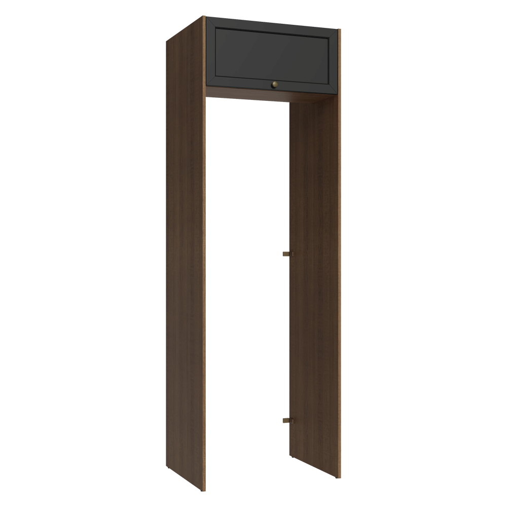 Porta-Geladeira 73 cm 1 Porta Basculante Rustic/Preto Vik Madesa