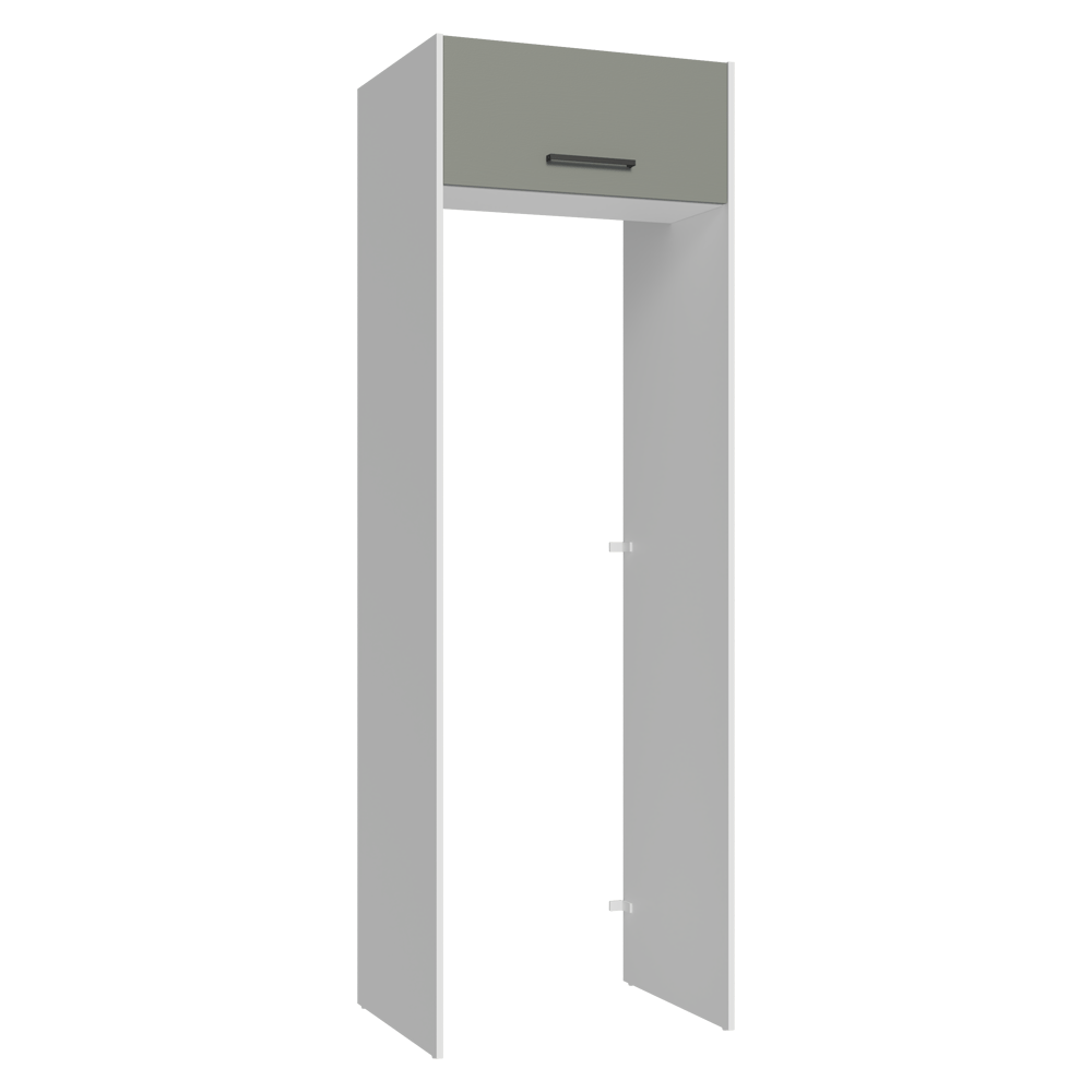 Porta-Geladeira 73 cm 1 Porta Basculante Branco/Cinza Agata Madesa