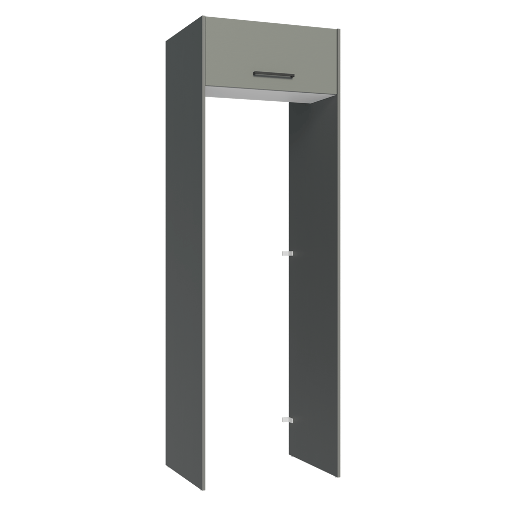 Porta-Geladeira 73 cm 1 Porta Basculante Cinza/Branco/Cinza Agata Madesa