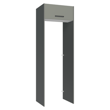 Porta-Geladeira 73 cm 1 Porta Basculante Cinza/Branco/Cinza Agata Madesa