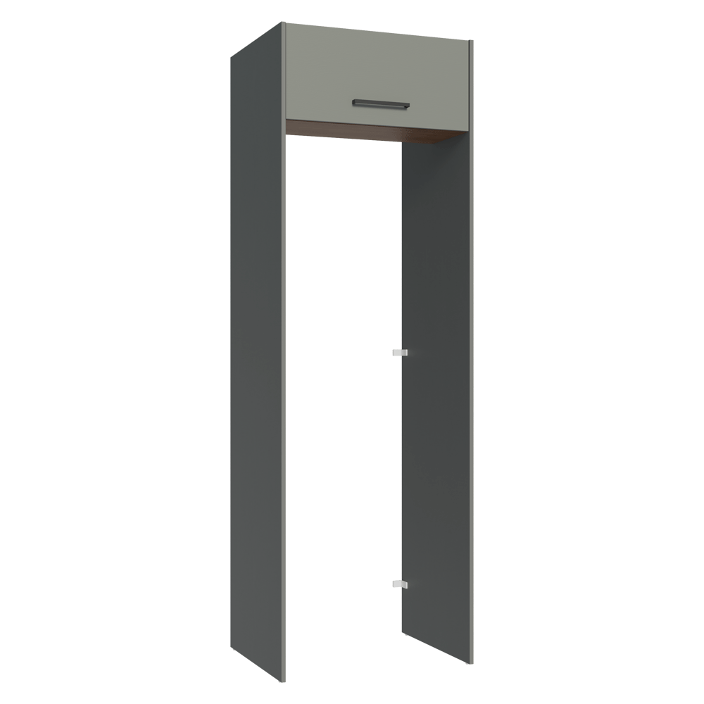 Porta-Geladeira 73 cm 1 Porta Basculante Cinza/Rustic/Cinza Agata Madesa