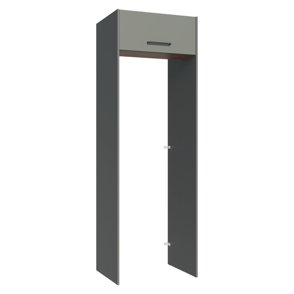 Porta-Geladeira 73 cm 1 Porta Basculante Cinza/Rustic/Cinza Agata Madesa