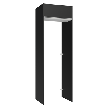 Porta-Geladeira 73 cm 1 Porta Basculante Preto/Branco/Preto Glamy Madesa