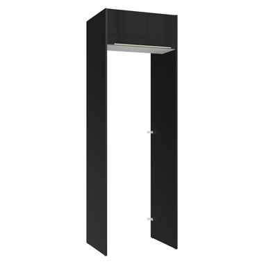 Porta-Geladeira 73 cm 1 Porta Basculante Preto/Branco/Preto Lux Madesa
