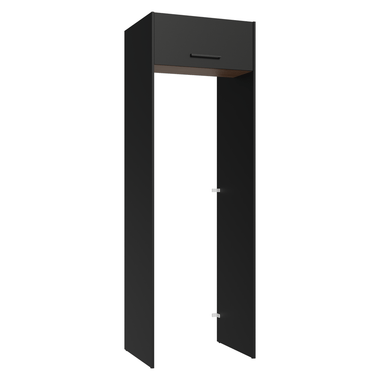 Porta-Geladeira 73 cm 1 Porta Basculante Preto/Rustic/Preto Agata Madesa