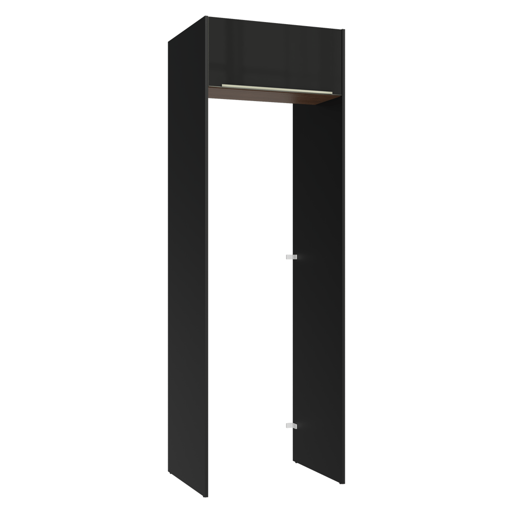Porta-Geladeira 73 cm 1 Porta Basculante Preto/Rustic/Preto Lux Madesa