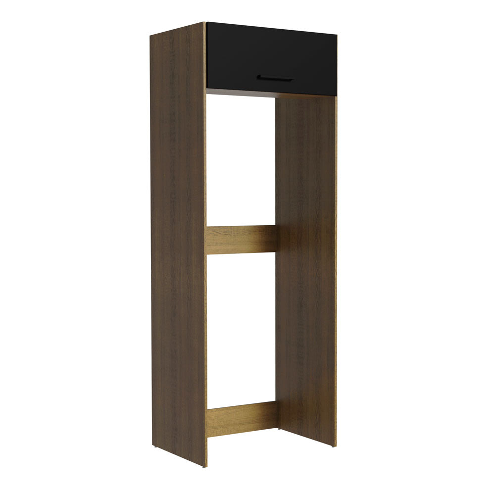 Porta-Geladeira Madesa Agata 1 Porta Basculante Rustic/Preto