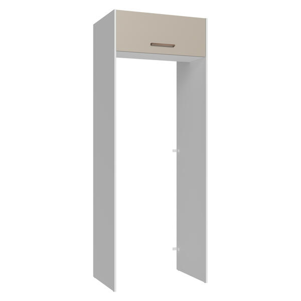 Porta-Geladeira 83 cm 1 Porta Basculante Branco/Crema Agata Madesa