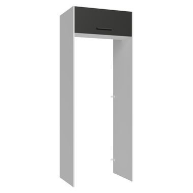 Porta-Geladeira 83 cm 1 Porta Basculante Branco/Preto Agata Madesa