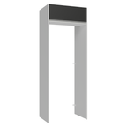 Porta-Geladeira 83 cm 1 Porta Basculante Branco/Preto Glamy Madesa