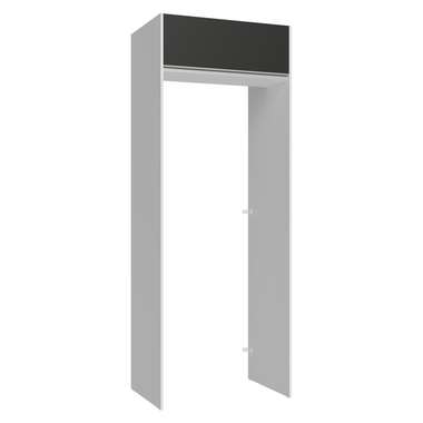 Porta-Geladeira 83 cm 1 Porta Basculante Branco/Preto Glamy Madesa