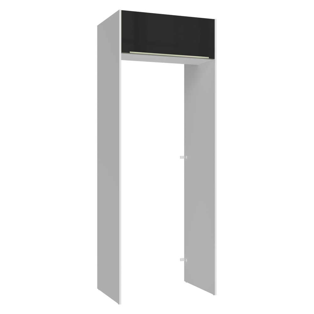 Porta-Geladeira 83 cm 1 Porta Basculante Branco/Preto Lux Madesa