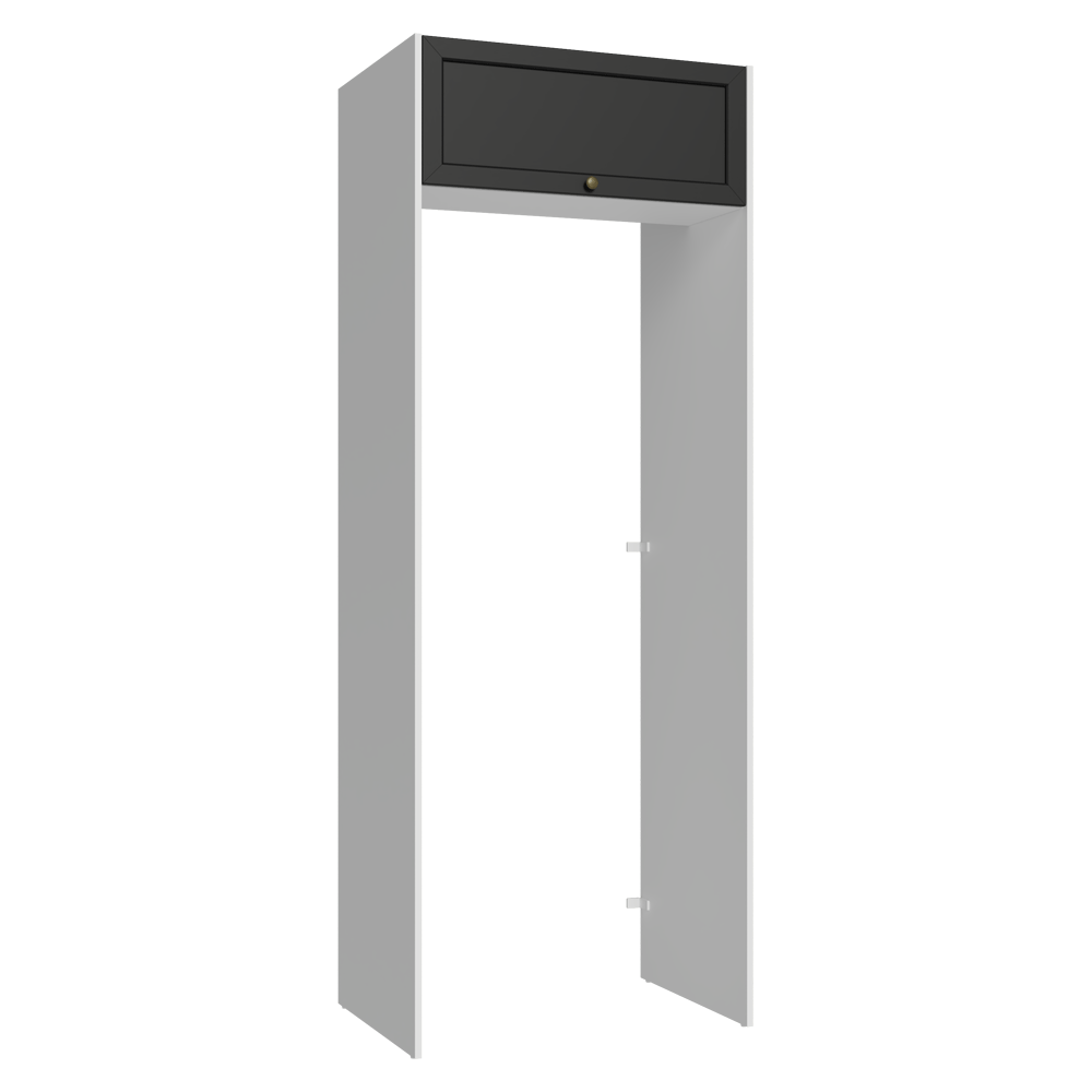 Porta-Geladeira 83 cm 1 Porta Basculante Branco/Preto Vik Madesa