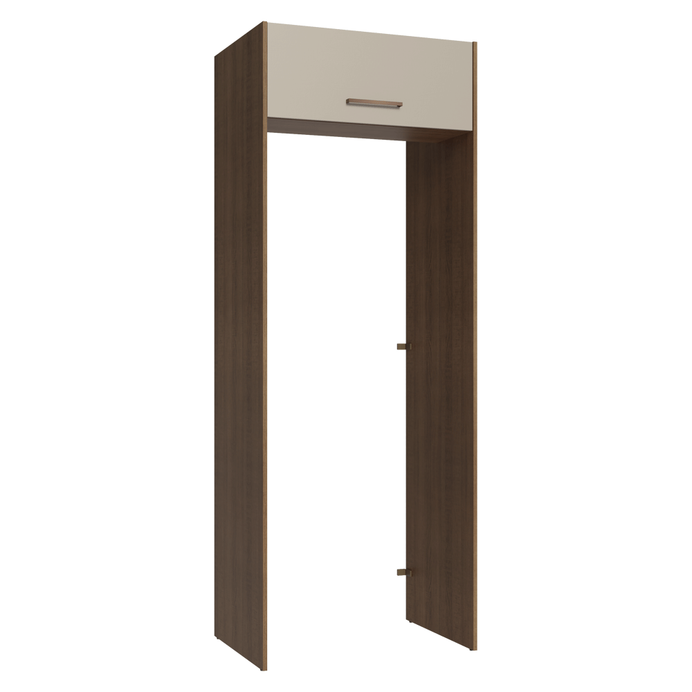 Porta-Geladeira 83 cm 1 Porta Basculante Rustic/Crema Agata Madesa