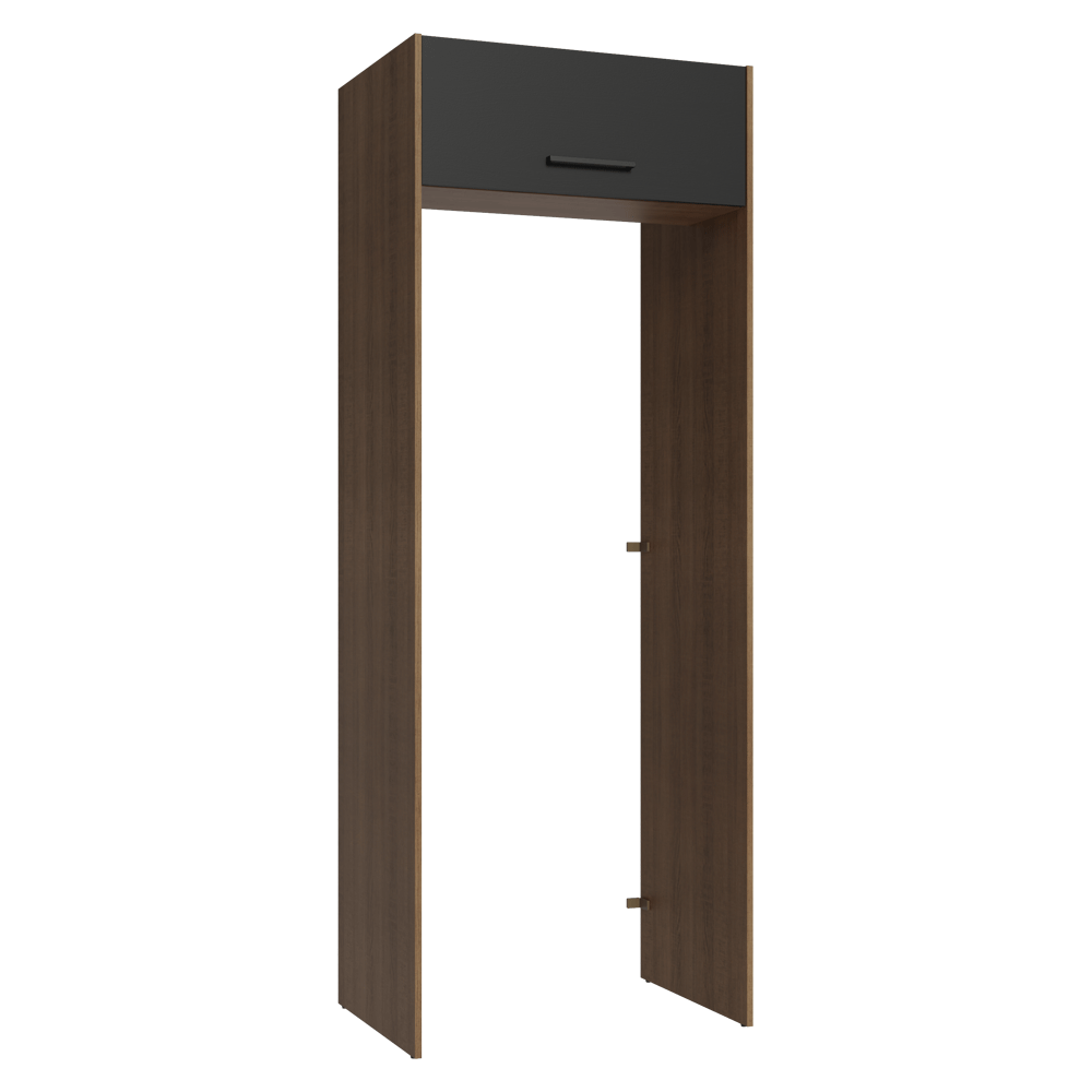 Porta-Geladeira 83 cm 1 Porta Basculante Rustic/Preto Agata Madesa