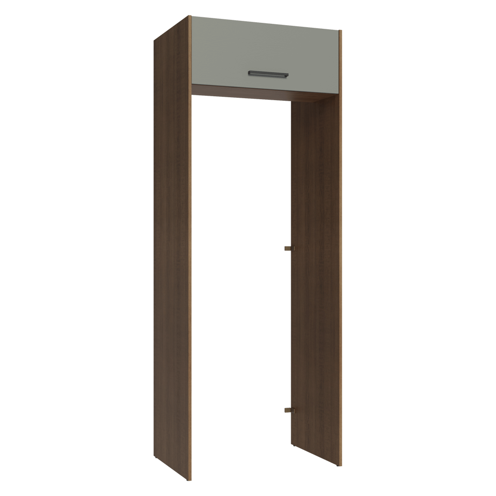 Porta-Geladeira 83 cm 1 Porta Basculante Rustic/Cinza Agata Madesa