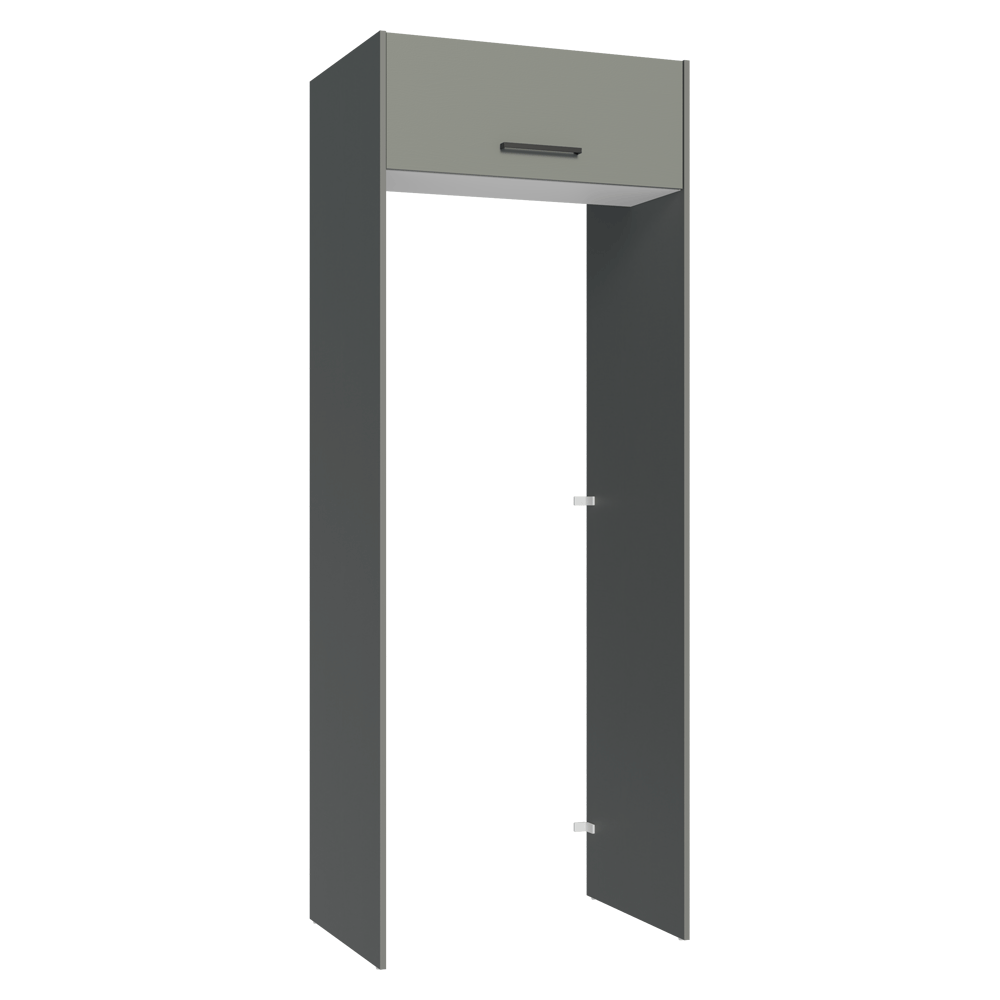 Porta-Geladeira 83 cm 1 Porta Basculante Cinza/Branco/Cinza Agata Madesa