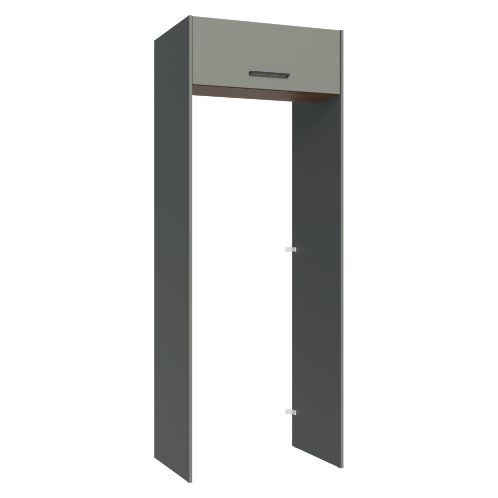Porta-Geladeira 83 cm 1 Porta Basculante Cinza/Rustic/Cinza Agata Madesa