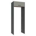 Porta-Geladeira 83 cm 1 Porta Basculante Cinza/Rustic/Cinza Agata Madesa