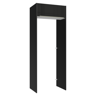 Porta-Geladeira 83 cm 1 Porta Basculante Preto/Branco/Preto Lux Madesa