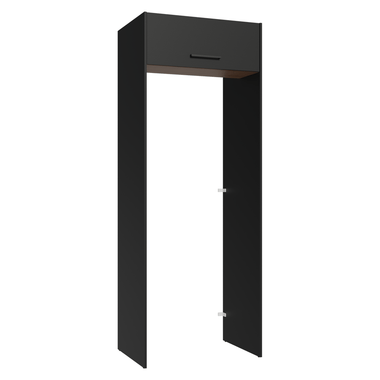 Porta-Geladeira 83 cm 1 Porta Basculante Preto/Rustic/Preto Agata Madesa